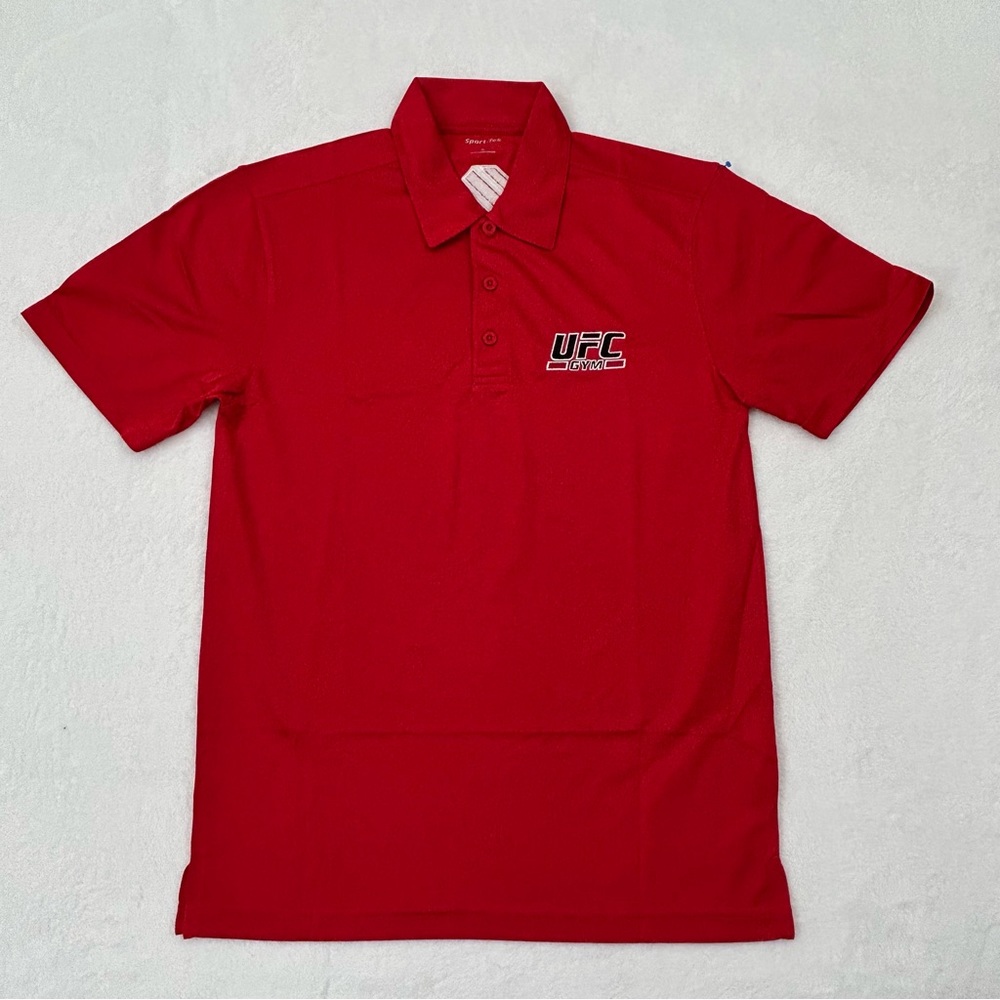 UFC GYM Embroidered Logo Sport Tek Red Casual Golf MMA Fighting Polo Shirt Men’s